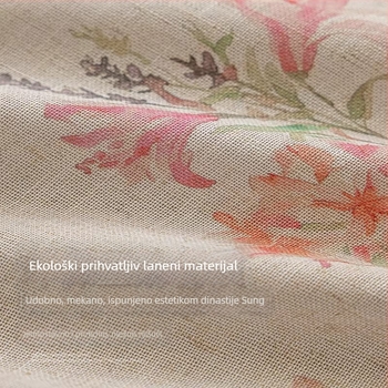 Poliesterska zavjesa za prozor od meke lanene gaze, poluprozirna, propušta svjetlo, za dnevni boravak i balkon, TH0207