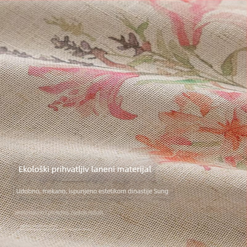 Poliesterska zavjesa za prozor od meke lanene gaze, poluprozirna, propušta svjetlo, za dnevni boravak i balkon, TH0207
