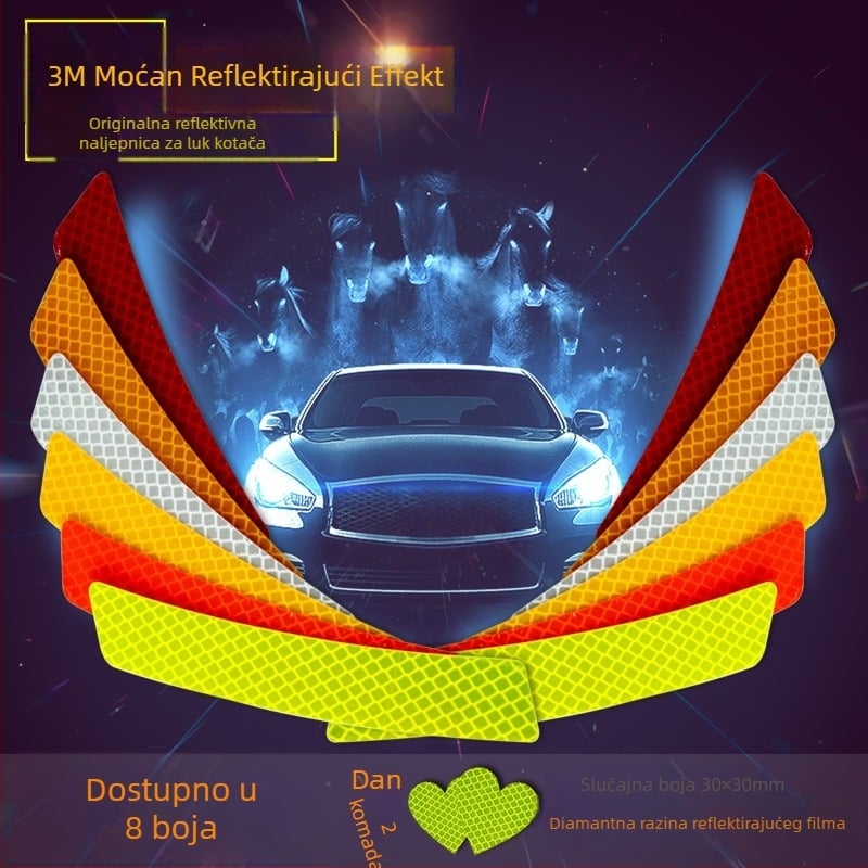 3M Diamond Level 4090 Reflektirajući naljepnica za prednji dio automobila, reflektirajuća traka za blatnik, zaštita od ogrebotina, radna temperatura -20°C do 50°C