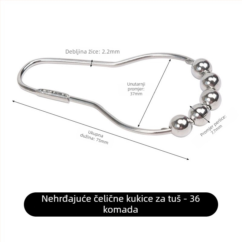 OnePlus Kuglični prsten za zavjese, 304 nehrđajući čelik, kuglast oblik, moderan stil