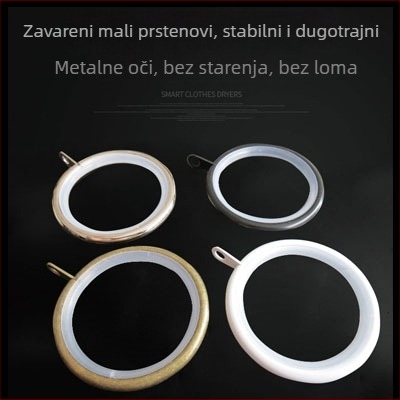 Drveni prstenovi za zavjese s klipovima — tiši prsteni za vješanje, kružni kukovi u rimskoj stilu, moderan minimalistički dizajn