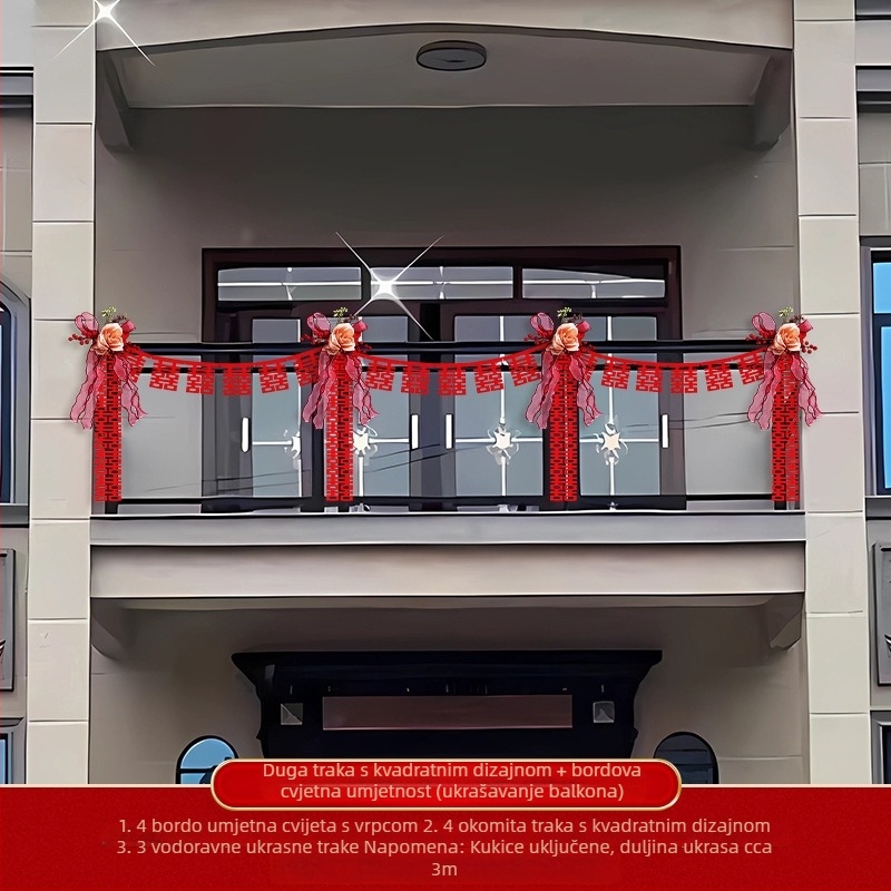 Set svadbene dekoracije za balkon i dvorište s ogradama i rukohvatima za stepenice (pakiranje: OPP; Marka: Ying Lun; Kategorija: Ostale svadbene potrepštine; Namjena: Vjenčanje)