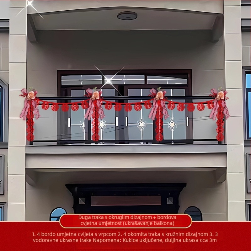 Set svadbene dekoracije za balkon i dvorište s ogradama i rukohvatima za stepenice (pakiranje: OPP; Marka: Ying Lun; Kategorija: Ostale svadbene potrepštine; Namjena: Vjenčanje)