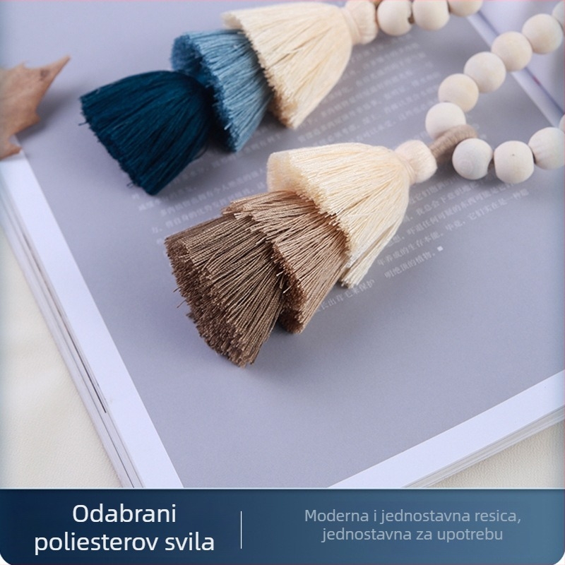 Kopča za zavjese s trobojnim resom, poliester vlakna + magnet, prilagodljivo, moderan stil