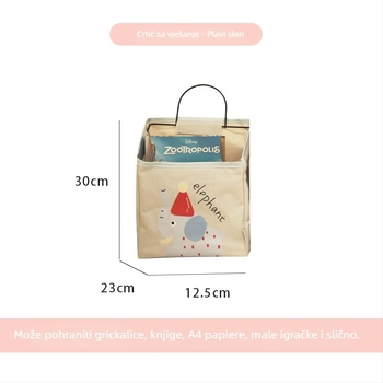 Zidna platnena kutija za pohranu uz noćni ormarić, model S069860, višenamjenski organizator za CD-ove, časopise, uredske potrepštine i kozmetiku