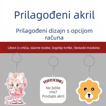 Akrilni privjesak za ključeve, dvostruko složen anime standee, DIY privjesak s crtanim filmom (Materijal: akril; Dizajn: dvostruki sloj; Personalizacija: DIY; Stil: crtani film)