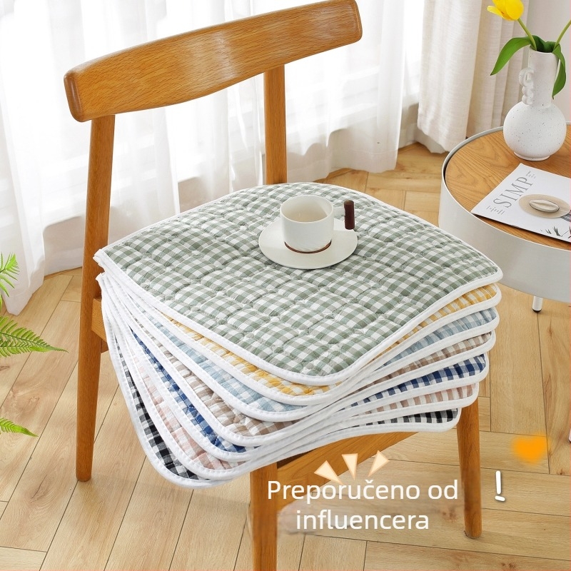 Jastuk za stolicu • Materijal: pamuk i lan • Punjenje: poliester vlakno • Uzorak: kvadratni • Stil: moderni minimalizam