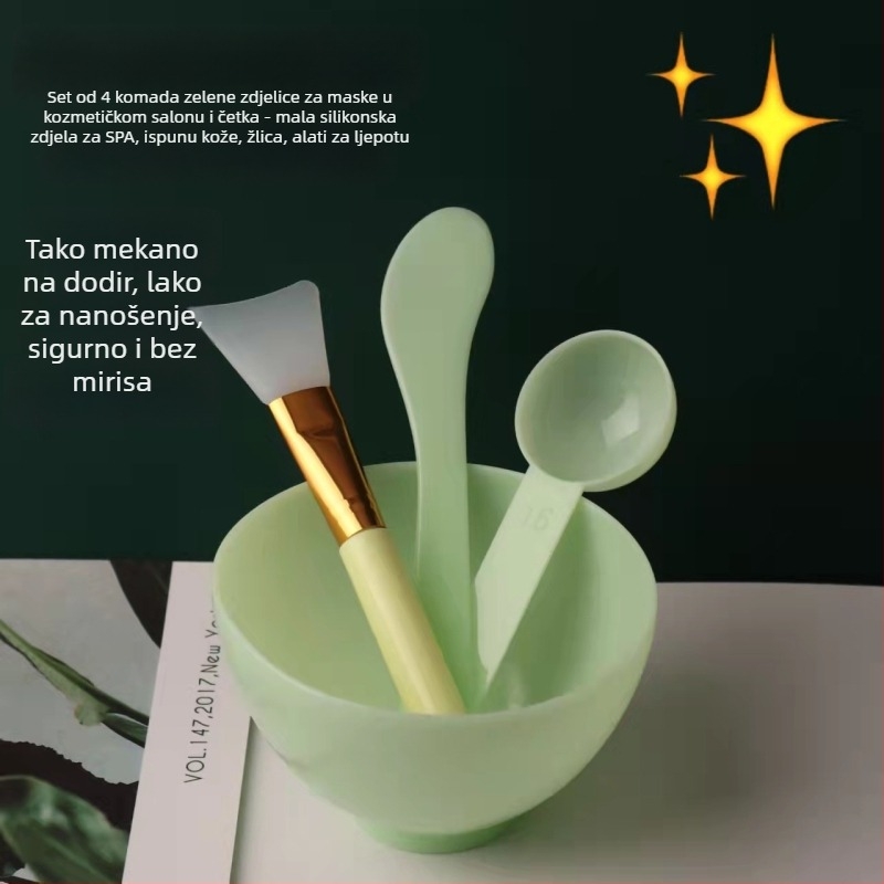 VENINOW Spa set alata za njegu kože, 4-dijelni set: zdjela za masku, četkica, silikonasta mala zdjela, žličica za puder