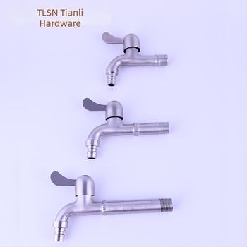 Kran za perilicu rublja od nehrđajućeg čelika, ugradbeni zidni, ulaz 4 točke, keramnički disk ventil, model Tl stainless steel faucet 8675, brušeni završetak