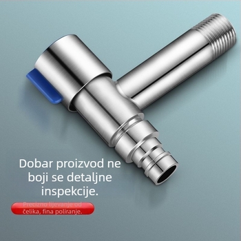 Slavina u obliku T za perilicu od nehrđajućeg čelika s produženim izlazom, ugrađena instalacija, keramički ventil