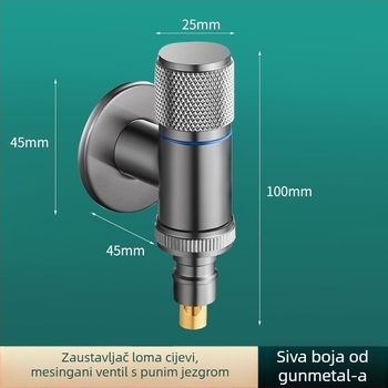 Nehrđajući čelik zidna mini slavina za perilicu rublja s keramičkim disk ventilom, spiralno otvaranje, model 7555