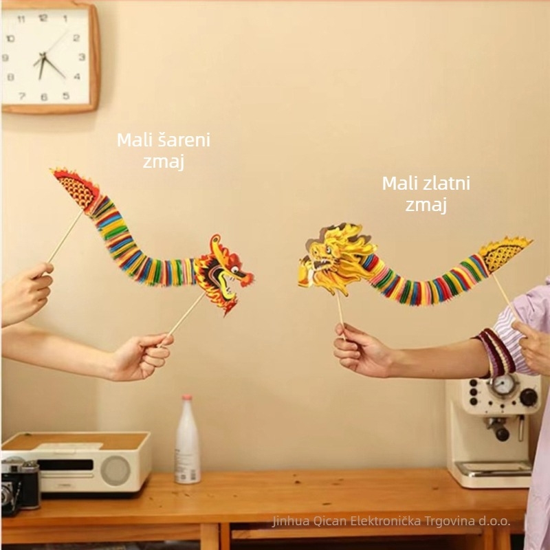 Xiaoling Papirnati ručni rekvizit za svadbeni ples zmaja, pakiranje u OPP vrećici, kineski stil svadbena dekoracija