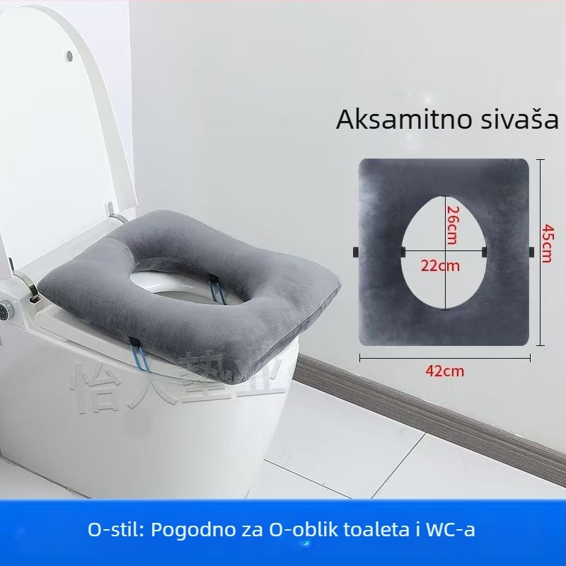 Jastuk za toaletnu stolicu – debeli mekani jastuk za starije osobe i trudnice, pliš, punjenje od bisernog pamuka
