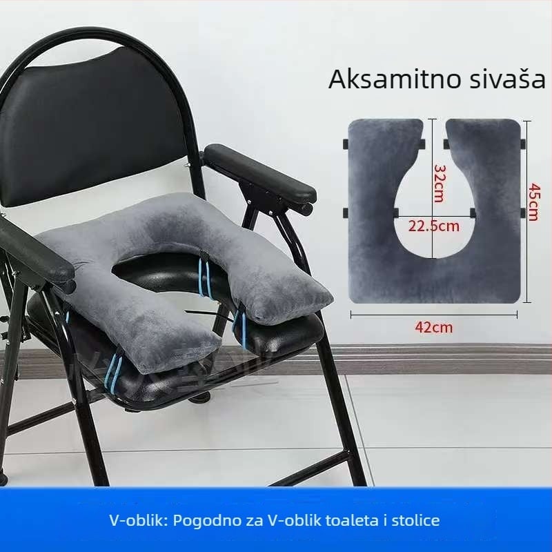 Jastuk za toaletnu stolicu – debeli mekani jastuk za starije osobe i trudnice, pliš, punjenje od bisernog pamuka