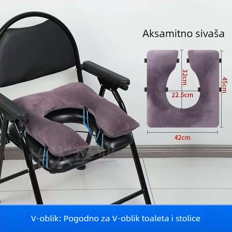 Jastuk za toaletnu stolicu – debeli mekani jastuk za starije osobe i trudnice, pliš, punjenje od bisernog pamuka