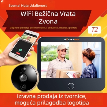 WiFi video zvono za vrata s mobilnom aplikacijom, daljinskim interkomom i pametnim pogledom kroz vrata (litijeva baterija)