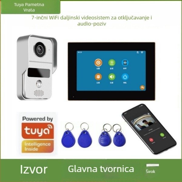 Video zvono za vrata s noćnim vidom, fotografiranjem i snimanjem videa, detekcija pokreta — Model RB-WF-003, 12V DC