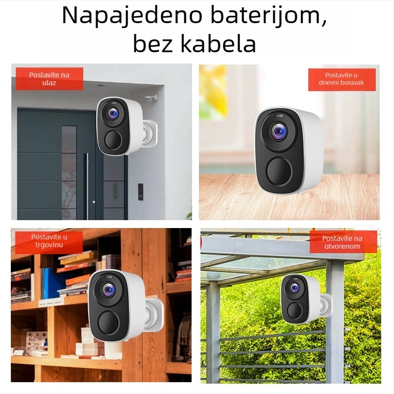 Bežična kamera zvona za vrata s solarnim napajanjem (1080p, 4 mm fokusna duljina, domet 30 m+, noćno videnje)
