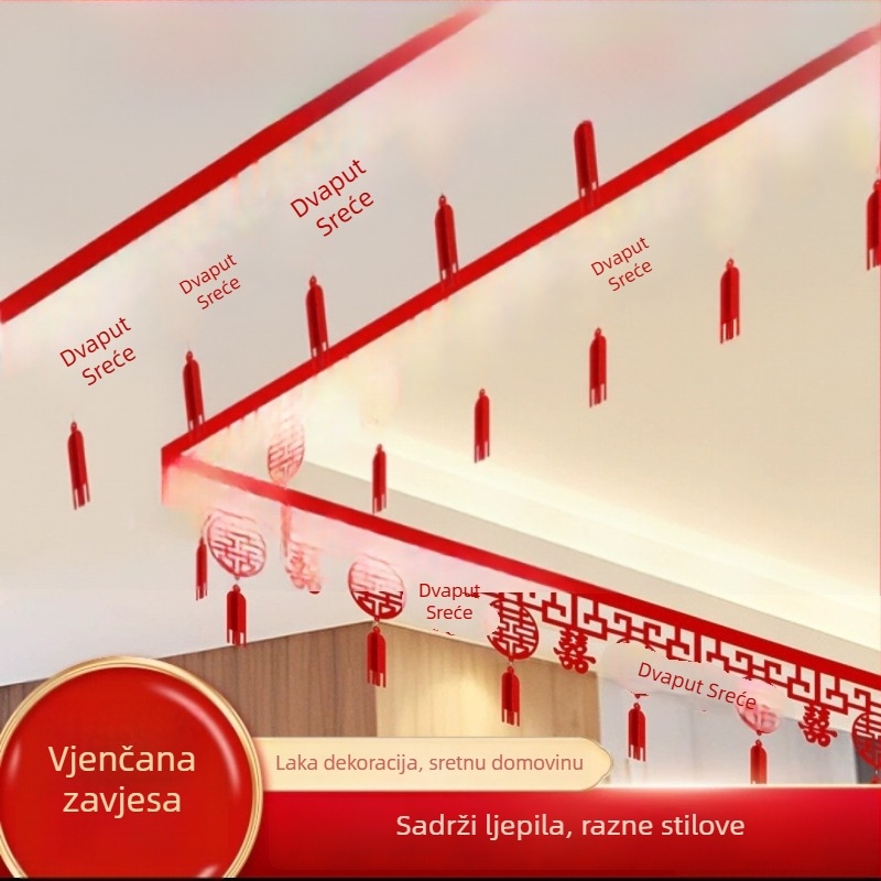 Svadbeni dekor za strop – Dvostruka sreća na papirnatoj vrpci – poklon