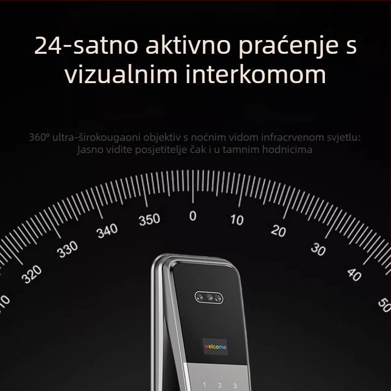 K36S Pametna brava za vrata s otiskom prsta, prepoznavanjem lica, video interkomom i zaključavanjem lozinkom; Model: K36S; Kapacitet otisaka: 100; Vrijeme skeniranja: <0.1 s; Postotak lažnog prepoznavanja: <0.01%; Radna temperatura: -30 do 70 °C