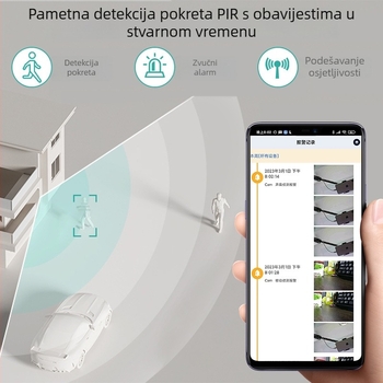 Pametna kamera A4 s noćnim vidom, domet 10–30 m, upravljanje mobilnom aplikacijom