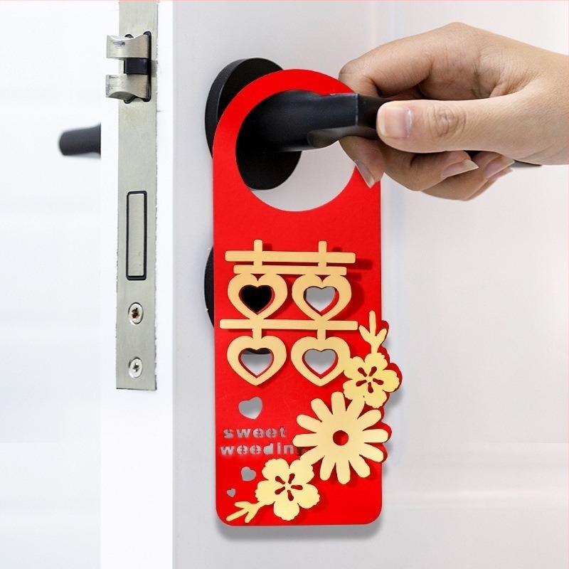Viseći pendan za vrata za svadbu s motivom sreće | materijal: flokirano platno • pakiranje: OPP vrećica • marka: Ruixiang paper cutting • namjena: svadba • kategorija: Ostale svadbene potrepštine