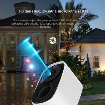 Pametna kamera s noćnim vidom, 1080p, bežični Wi‑Fi, unutarnja i vanjska upotreba, domet 30 m+