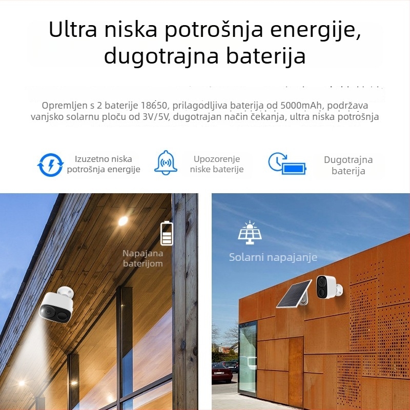 Pametna kamera s noćnim vidom, 1080p, bežični Wi‑Fi, unutarnja i vanjska upotreba, domet 30 m+