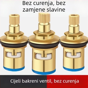 Univerzalno jezgro ventila za slavinu, potpuno bakreno tijelo, keramički kartridž, kutni ventil (Model: 1; Materijal: Bakar; Certifikacija: Watermarks)