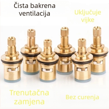 Univerzalno jezgro ventila za slavinu, potpuno bakreno tijelo, keramički kartridž, kutni ventil (Model: 1; Materijal: Bakar; Certifikacija: Watermarks)