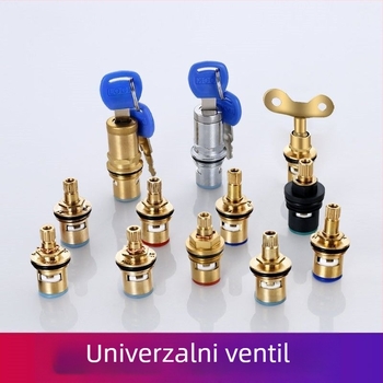 Univerzalno jezgro ventila za slavinu, potpuno bakreno tijelo, keramički kartridž, kutni ventil (Model: 1; Materijal: Bakar; Certifikacija: Watermarks)