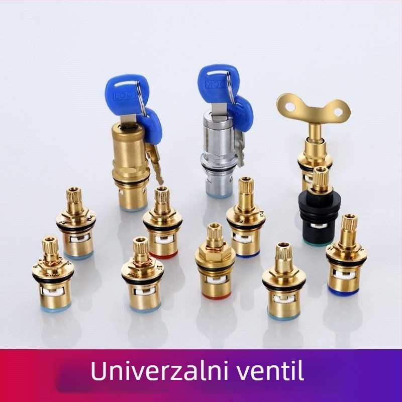 Univerzalno jezgro ventila za slavinu, potpuno bakreno tijelo, keramički kartridž, kutni ventil (Model: 1; Materijal: Bakar; Certifikacija: Watermarks)