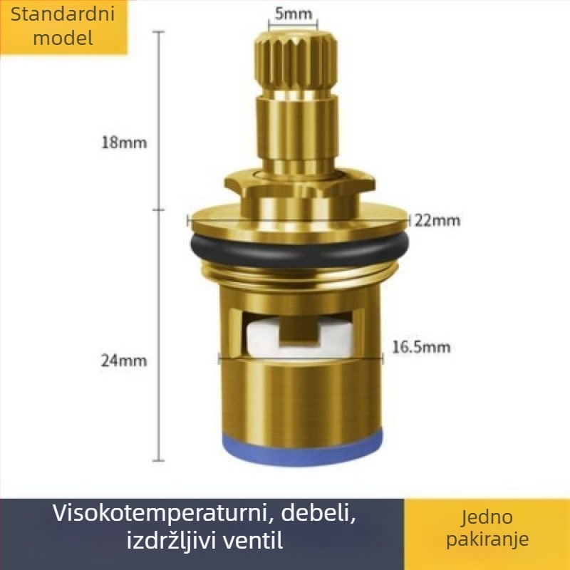 Univerzalno jezgro ventila za slavinu, potpuno bakreno tijelo, keramički kartridž, kutni ventil (Model: 1; Materijal: Bakar; Certifikacija: Watermarks)