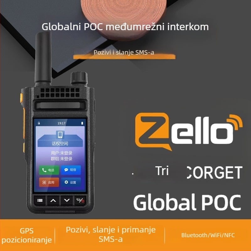 Walkie-Talkie 4G, 16 kanala, domet preko 50 km, baterija 8000 mAh, pozicioniranje