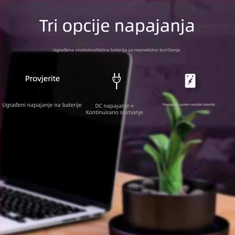 Set za nadzor s jasnim 1080p prijenosom, noćnim vidom, 3,6 mm žarišna duljina, domet 10–30 m i upravljanje putem mobilne aplikacije (iOS).
