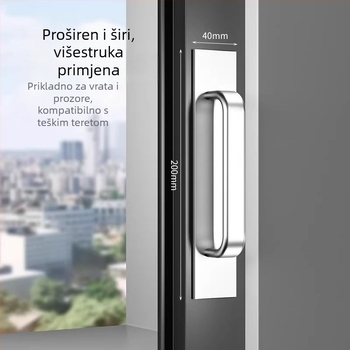 Aluminijska ručka za vrata i ormariće bez bušenja – mat završna obrada, površinski ugradnja, uobičajena upotreba