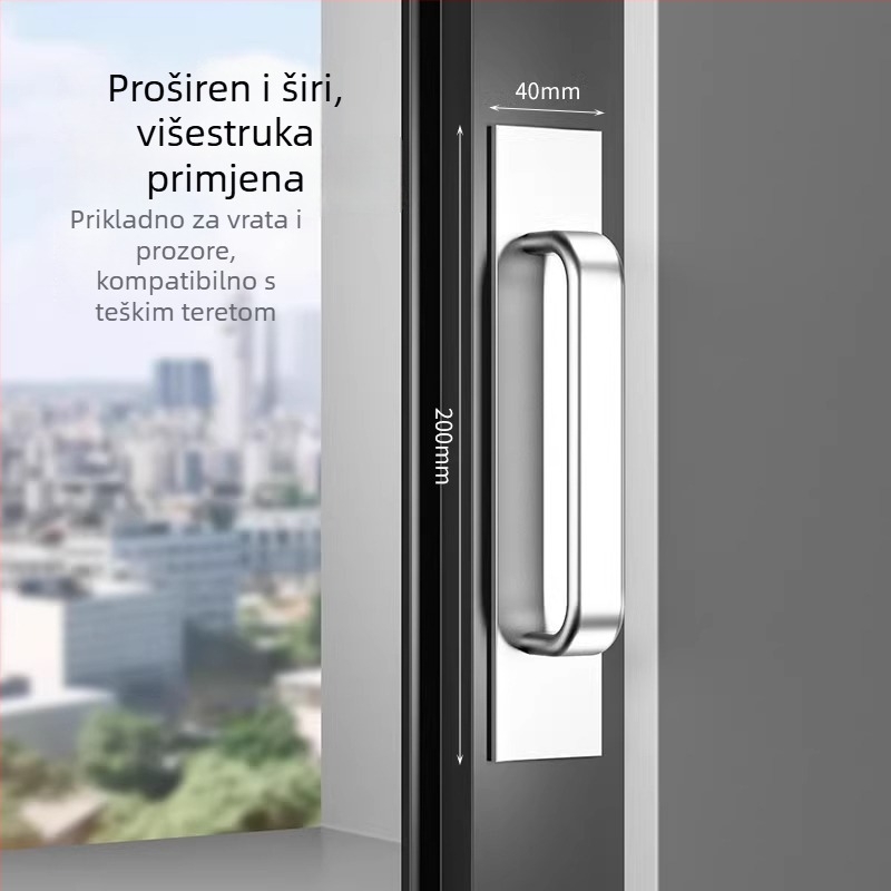 Aluminijska ručka za vrata i ormariće bez bušenja – mat završna obrada, površinski ugradnja, uobičajena upotreba