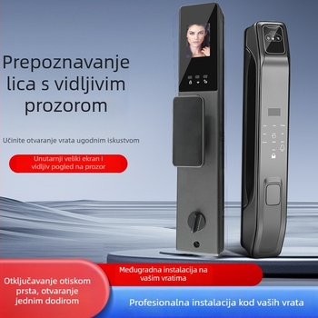 Z36 Pametna brava za vrata s otiskom prsta, lozinkom i prepoznavanjem lica, daljinsko otključavanje