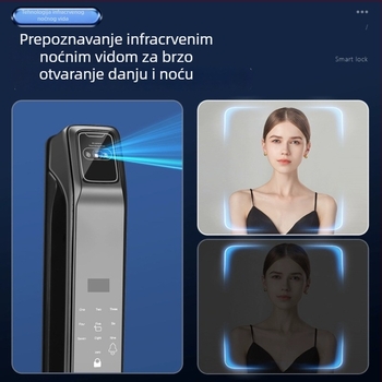 Z36 Pametna brava za vrata s otiskom prsta, lozinkom i prepoznavanjem lica, daljinsko otključavanje