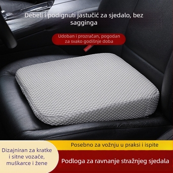 Povišujući jastuk za sjedalo automobila za vožnju i ispite; punilo: spužva; površina: XPE pjena; ventilacija.