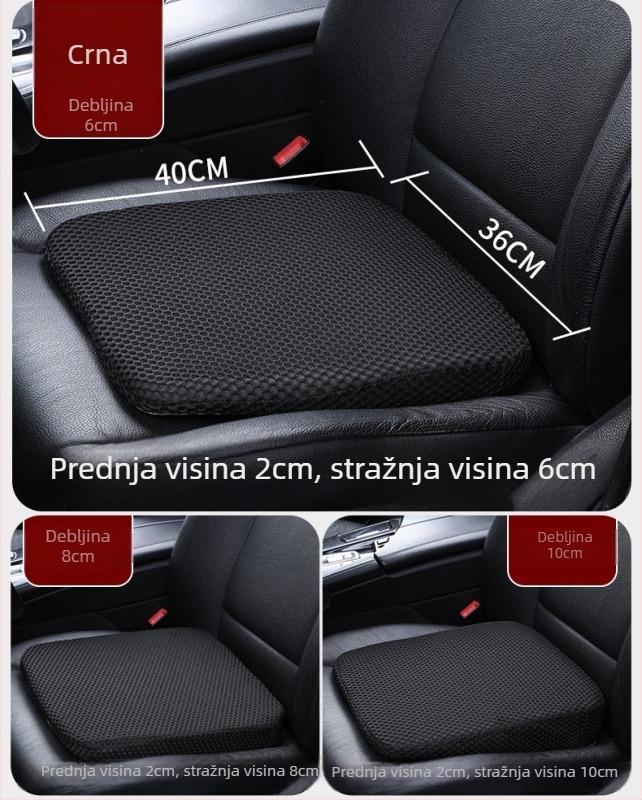Povišujući jastuk za sjedalo automobila za vožnju i ispite; punilo: spužva; površina: XPE pjena; ventilacija.