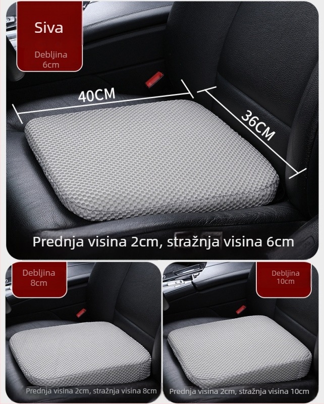 Povišujući jastuk za sjedalo automobila za vožnju i ispite; punilo: spužva; površina: XPE pjena; ventilacija.