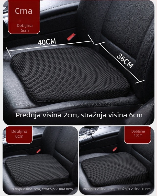Povišujući jastuk za sjedalo automobila za vožnju i ispite; punilo: spužva; površina: XPE pjena; ventilacija.