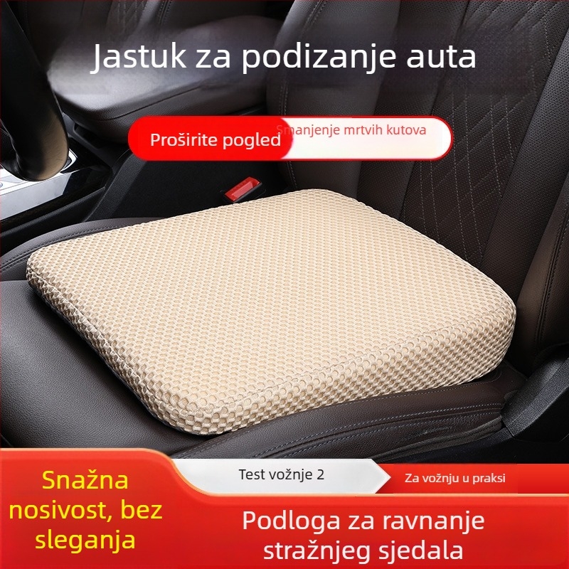 Povišujući jastuk za sjedalo automobila za vožnju i ispite; punilo: spužva; površina: XPE pjena; ventilacija.