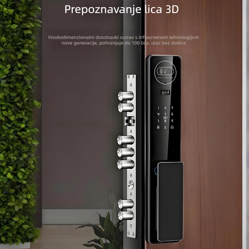 Pametna brava s 3D prepoznavanjem lica i otiskom prsta — Model F63, pohrana otisaka prsta 100, preko 100000 otključavanja, skeniranje 0,3 s