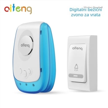 Bežični digitalni zvon za vrata s daljinskim upravljanjem velikog dometa, model V009A, 110-220V, 38 tonova, 1W