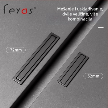 Ugrađena skrivena ručka za ladice i ormariće, legura cinka, moderni minimalistički stil, model 6721, za ladice i ormariće, obrada oksidacija