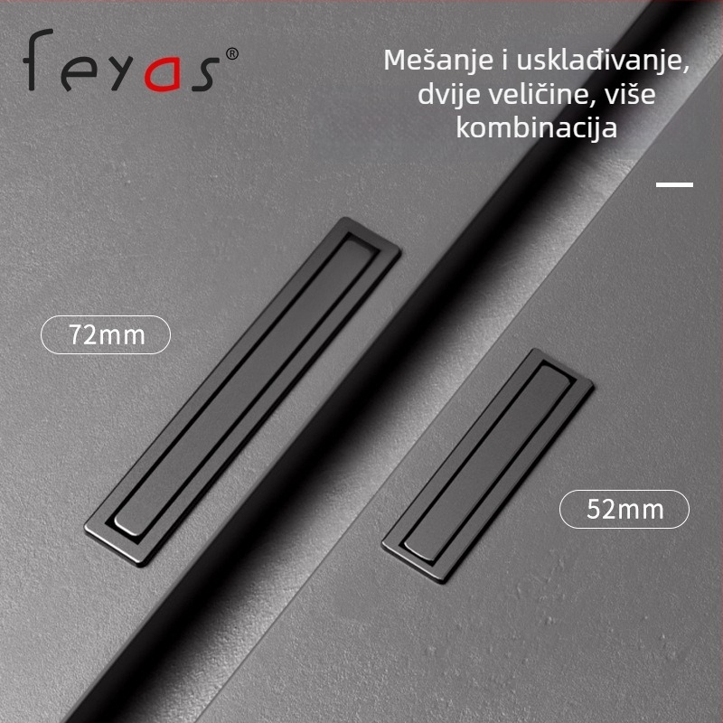 Ugrađena skrivena ručka za ladice i ormariće, legura cinka, moderni minimalistički stil, model 6721, za ladice i ormariće, obrada oksidacija