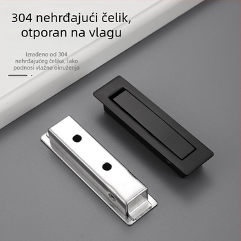 Rukohvat za vrata ormarića – nehrđajući čelik, lijevano presovanje, skrivena ugradnja, oblik trake, model YC-304