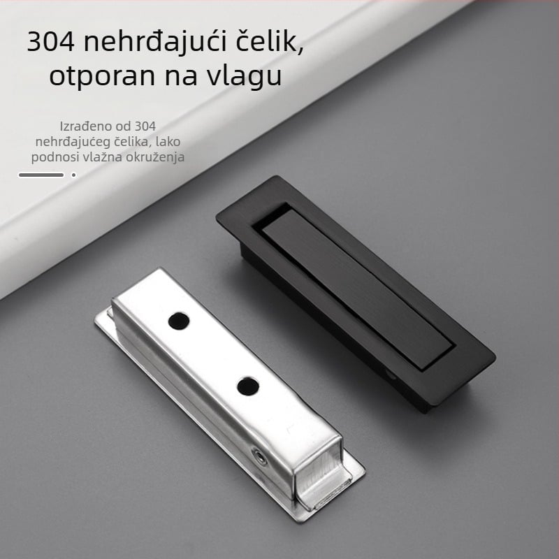Rukohvat za vrata ormarića – nehrđajući čelik, lijevano presovanje, skrivena ugradnja, oblik trake, model YC-304